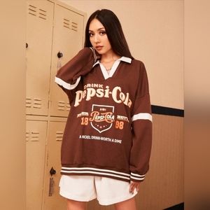 Pepsi Printed Collared Sweater
